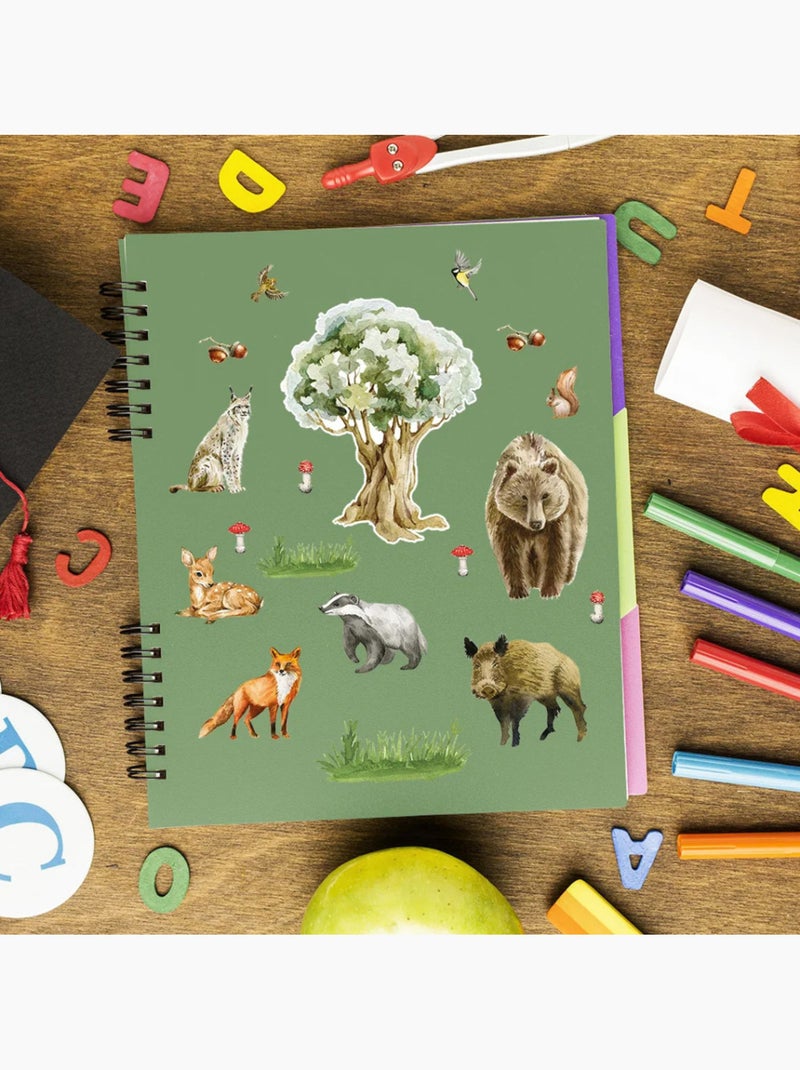 Sticker - animaux de la forêt - 14x20 cm Multicolore - Kiabi