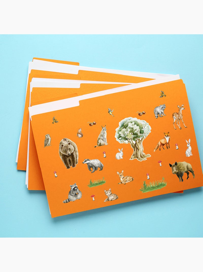 Sticker - animaux de la forêt - 14x20 cm Multicolore - Kiabi