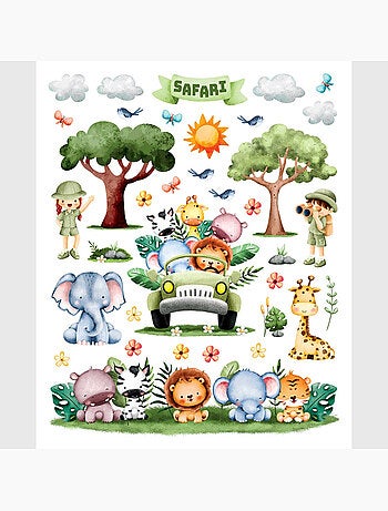 Sticker - animaux du safari - 14x20 cm