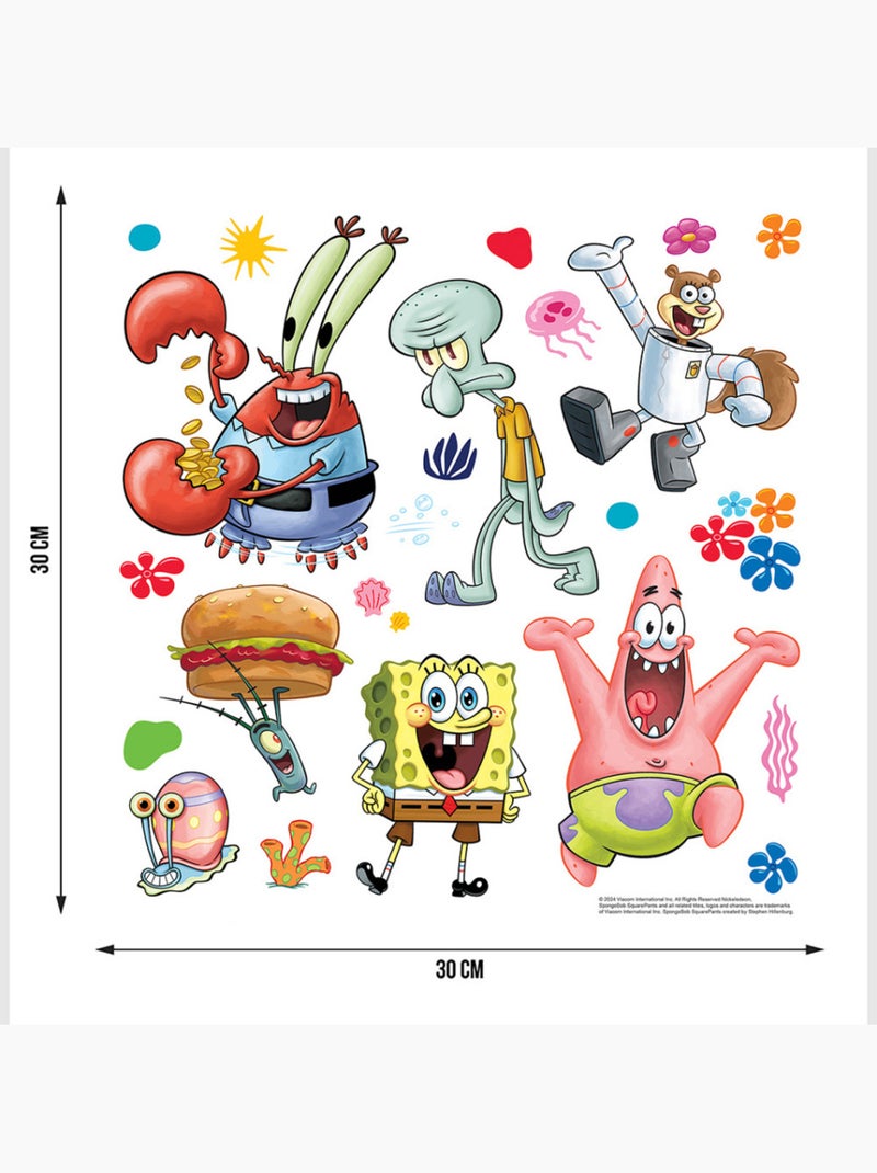 Sticker - bob l'éponge à bikini bottom - 30x30 cm Multicolore - Kiabi