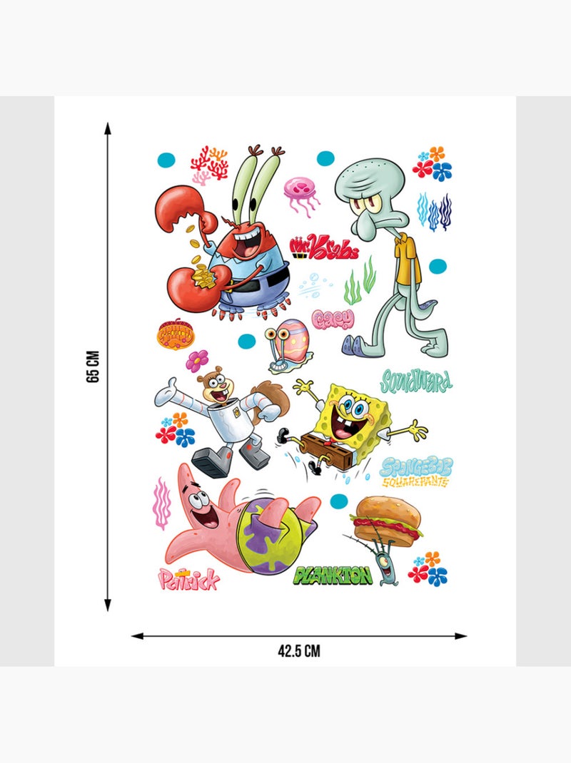 Sticker - bob l'éponge : bikini bottom - 42,5x65 cm Multicolore - Kiabi