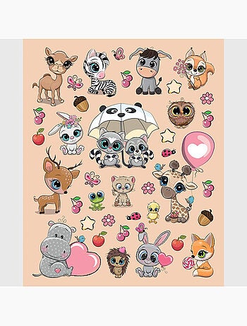 Sticker - couple de girafes mignon - 14x20 cm