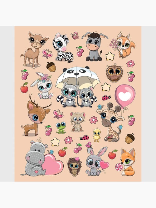 Sticker - couple de girafes mignon - 14x20 cm - Kiabi