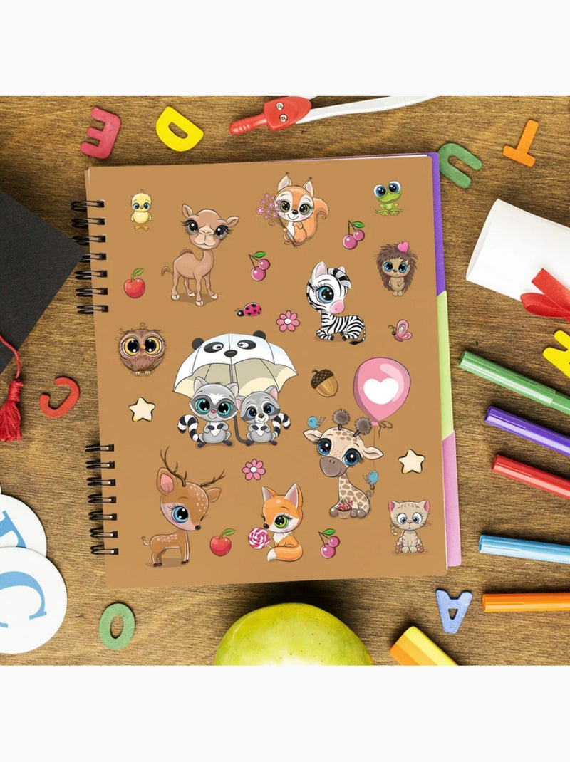 Sticker - couple de girafes mignon - 14x20 cm Multicolore - Kiabi