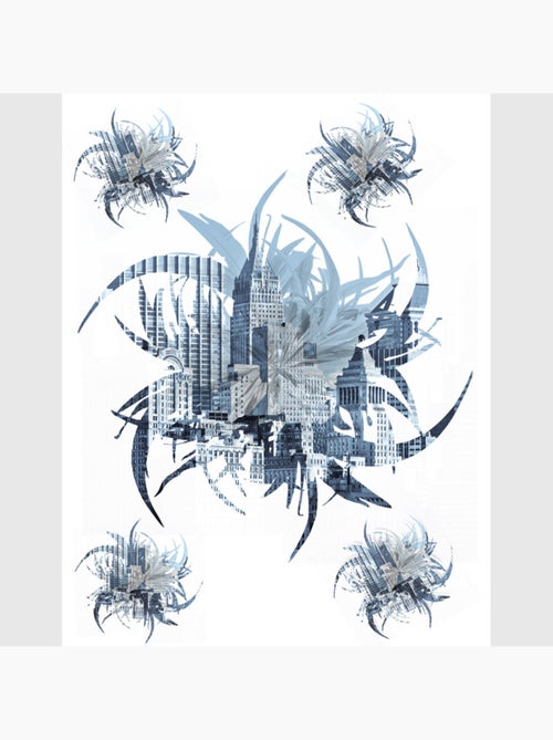 Sticker - fleur de la ville - 65x85 cm - Kiabi