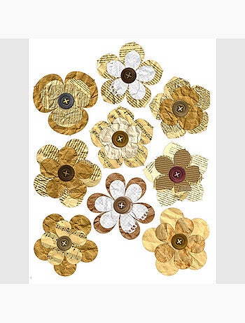 Sticker - fleurs en papier - 65x85 cm