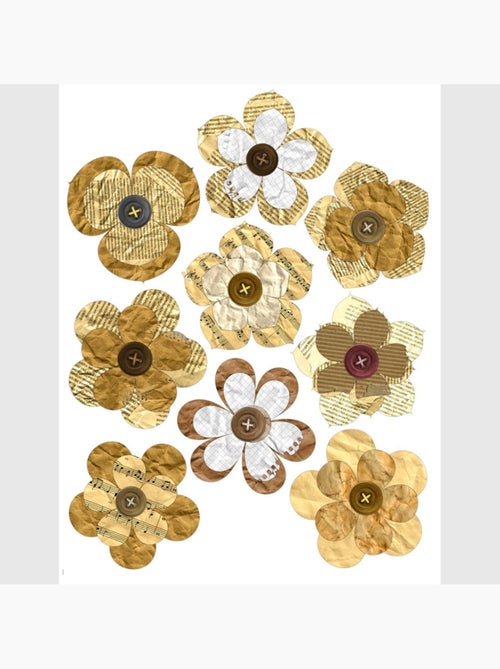 Sticker - fleurs en papier - 65x85 cm - Kiabi