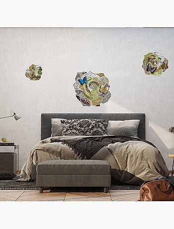 Sticker - fleurs en papier mâché - 65x85 cm