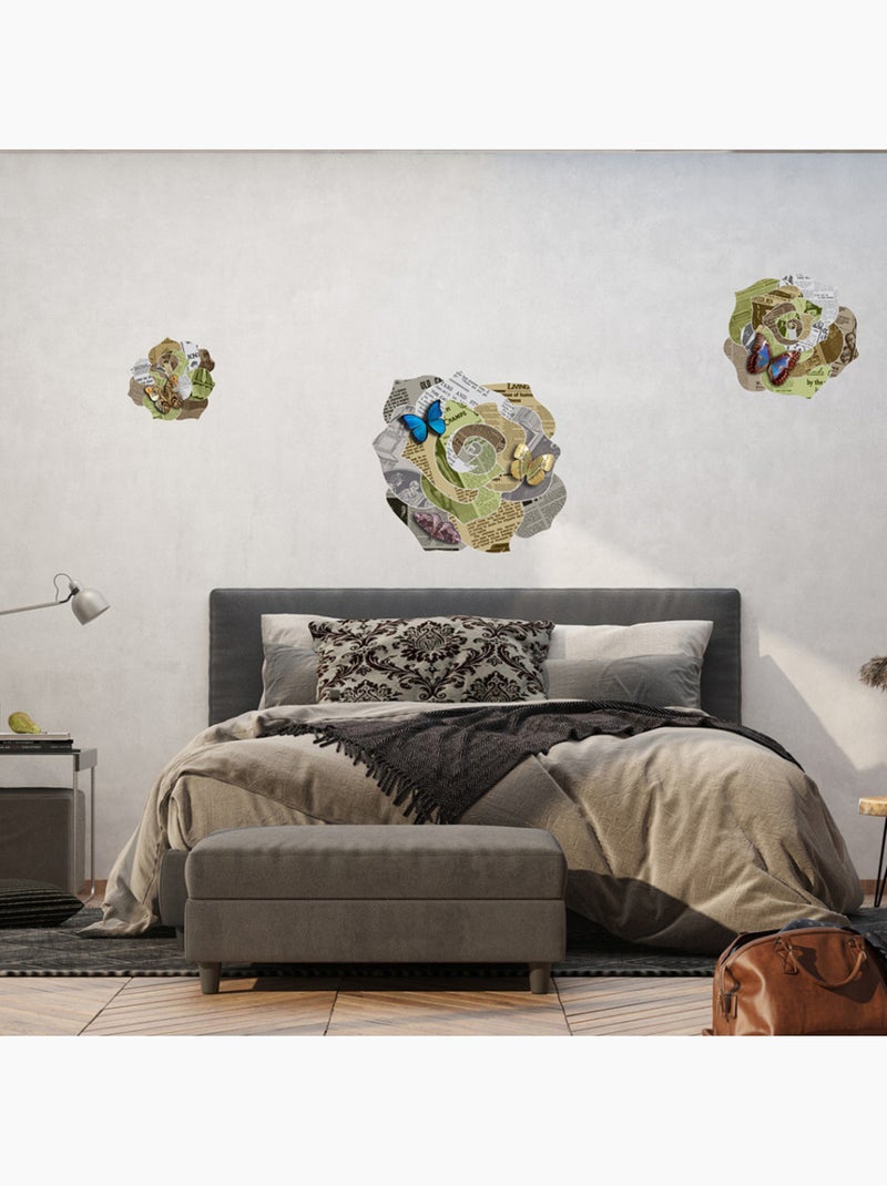 Sticker - fleurs en papier mâché - 65x85 cm Multicolore - Kiabi