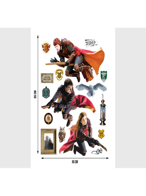 Sticker - Harry Potter Quidditch 3 personnages - 1 planche 65 x 85 cm - Kiabi
