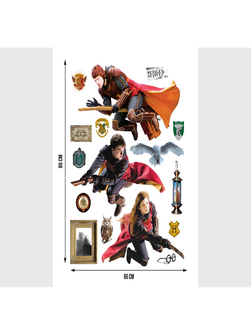 Sticker - Harry Potter Quidditch 3 personnages - 1 planche 65 x 85 cm Multicolore - Kiabi