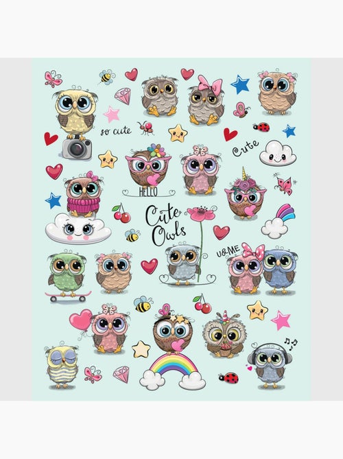 Sticker - hiboux mignons - 14x20 cm - Kiabi
