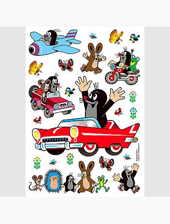 Sticker - la petite taupe en voiture - 42,5x65 cm