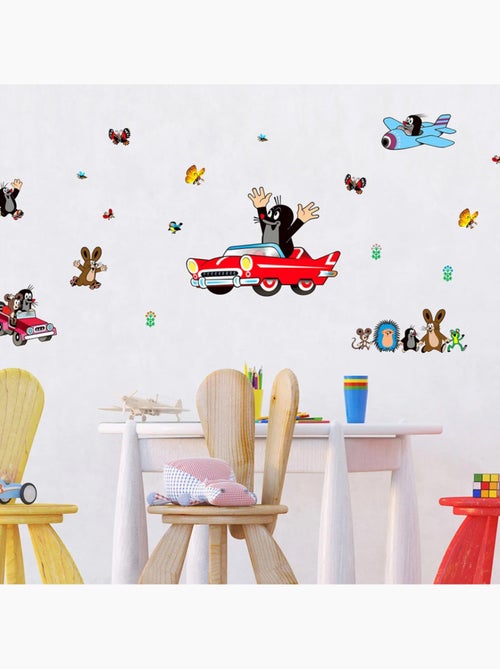 Sticker - la petite taupe en voiture - 42,5x65 cm - Kiabi