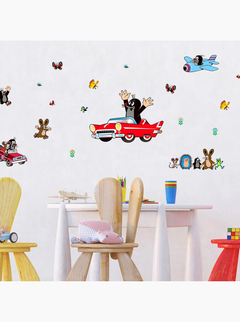 Sticker - la petite taupe en voiture - 42,5x65 cm Multicolore - Kiabi