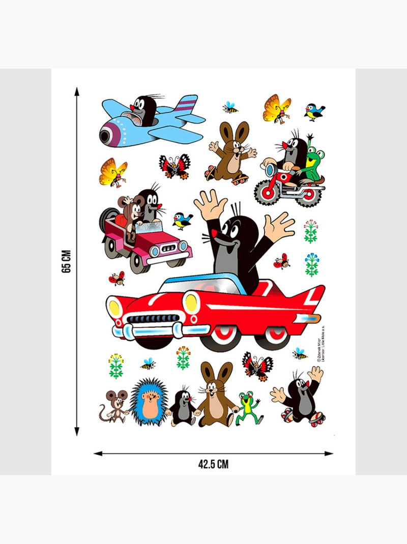Sticker - la petite taupe en voiture - 42,5x65 cm Multicolore - Kiabi