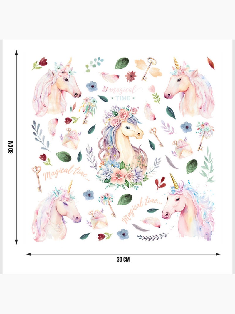 Sticker - licorne aquarelle - 30x30 cm Multicolore - Kiabi