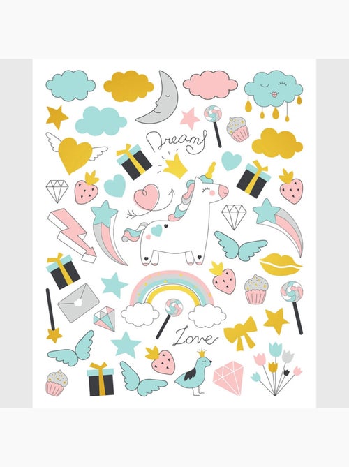 Sticker - licorne magique - 14x20 cm - Kiabi