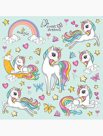 Sticker - licorne magique - 30x30 cm