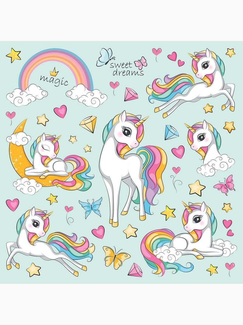Sticker - licorne magique - 30x30 cm Multicolore - Kiabi