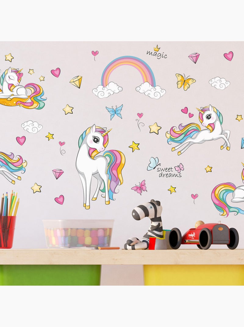 Sticker - licorne magique - 30x30 cm Multicolore - Kiabi
