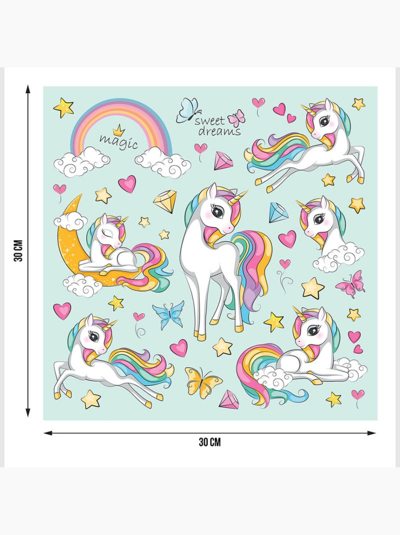 Sticker - licorne magique - 30x30 cm Multicolore - Kiabi