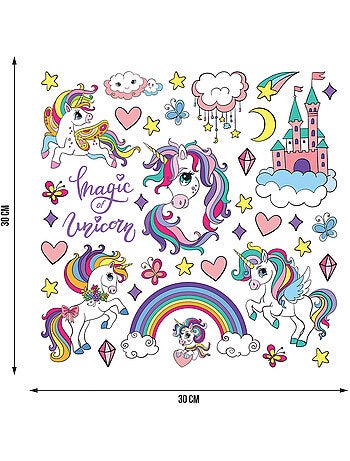 Sticker - licorne magique - 30x30 cm