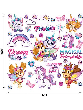 Sticker - licorne pat' patrouille - 30x30 cm