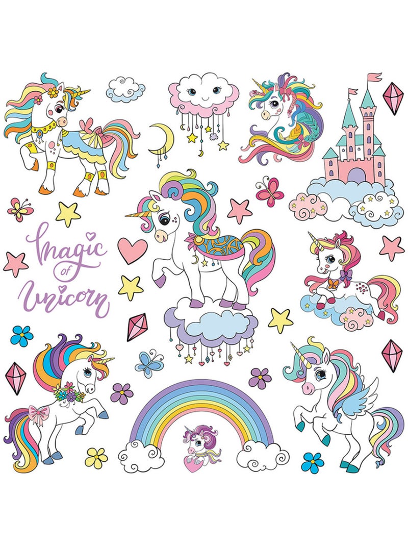 Sticker - licornes magiques - 30x30 cm Multicolore - Kiabi