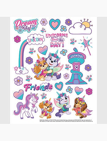 Sticker - licornes pat' patrouille - 14x20 cm