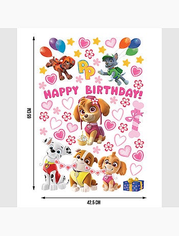 Sticker - pat' patrouille : joyeux anniversaire à skye mignonne - 42,5x65 cm