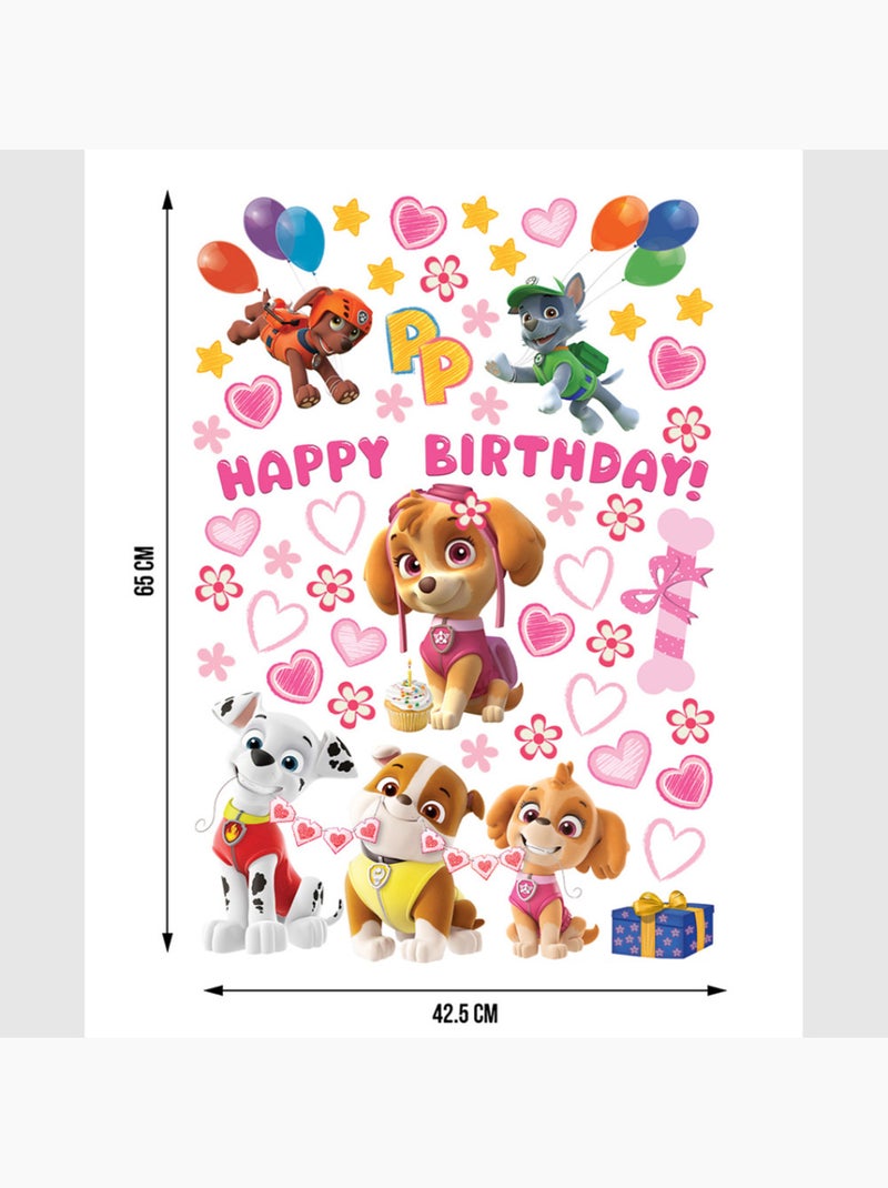 Sticker - pat' patrouille : joyeux anniversaire à skye mignonne - 42,5x65 cm Multicolore - Kiabi