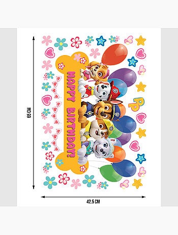 Sticker - pat' patrouille : joyeux anniversaire à toute l'équipe - 42,5x65 cm