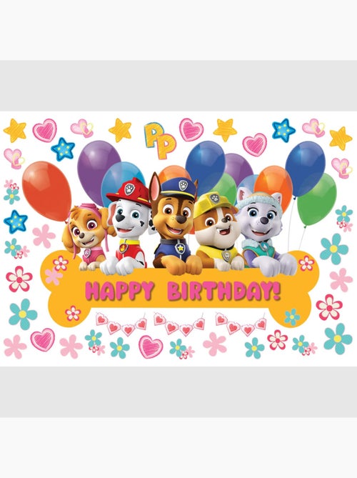 Sticker - pat' patrouille : joyeux anniversaire à toute l'équipe - 42,5x65 cm - Kiabi