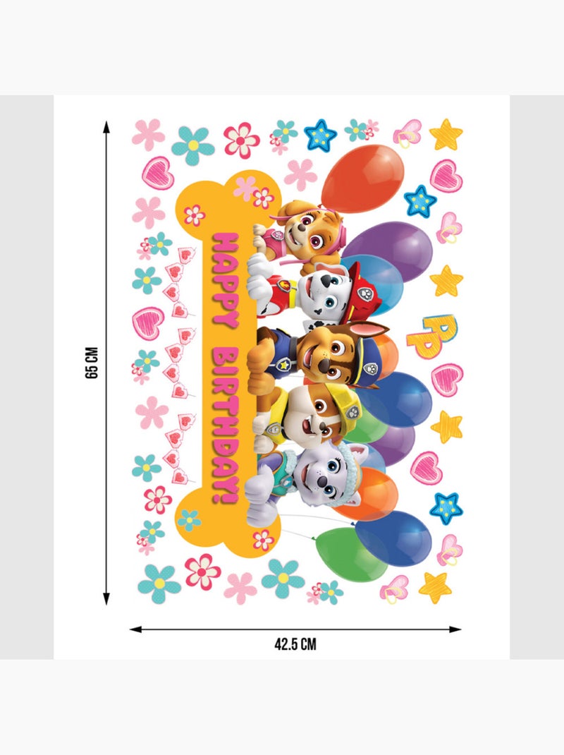 Sticker - pat' patrouille : joyeux anniversaire à toute l'équipe - 42,5x65 cm Multicolore - Kiabi