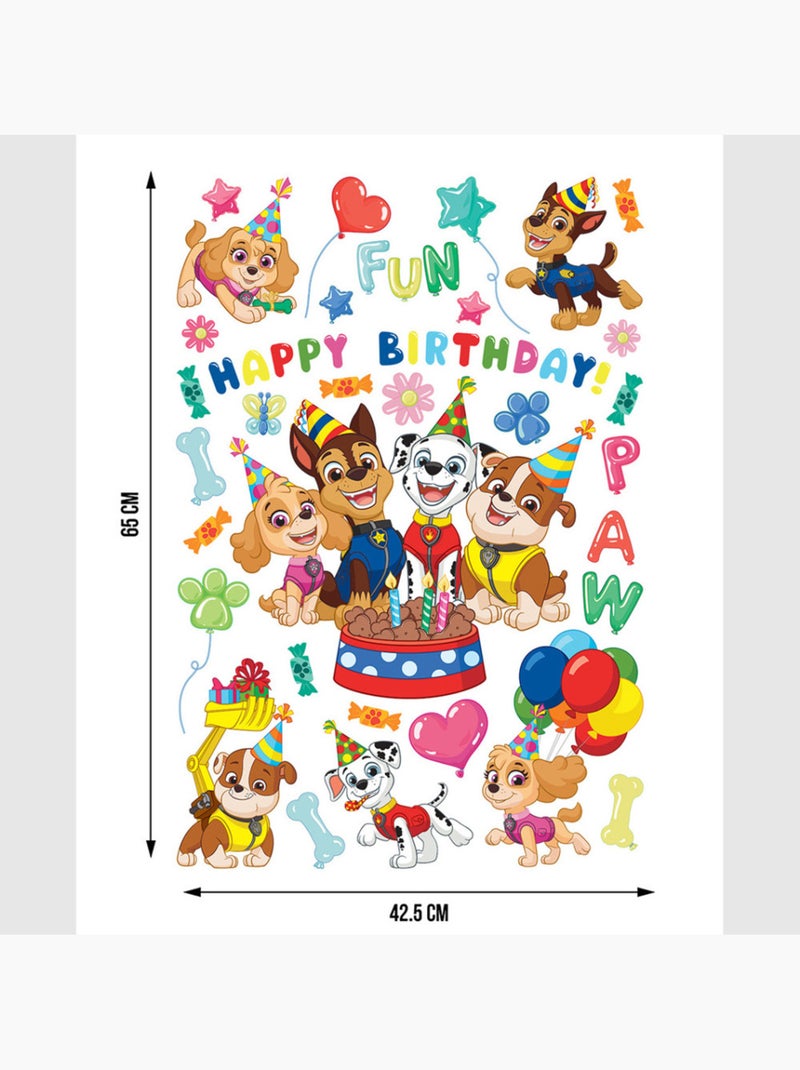 Sticker - pat' patrouille : joyeux anniversaire au gâteau - 42,5x65 cm Multicolore - Kiabi