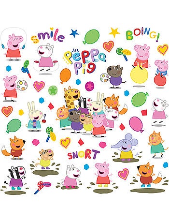 Sticker - peppa pig et ses amis - 30x30 cm