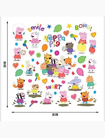 Sticker - peppa pig et ses amis - 30x30 cm