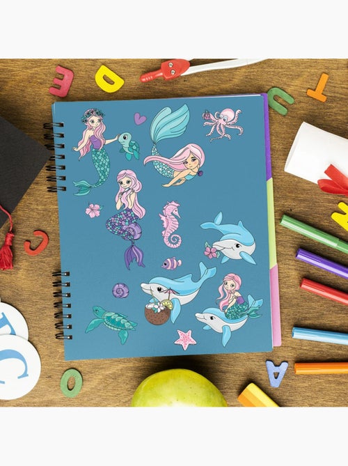 Sticker - sirènes et dauphins - 14x20 cm - Kiabi