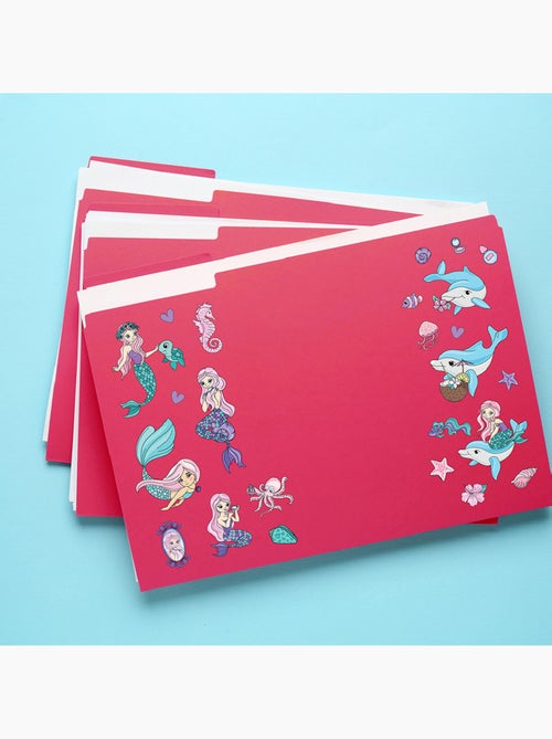 Sticker - sirènes et dauphins - 14x20 cm - Kiabi