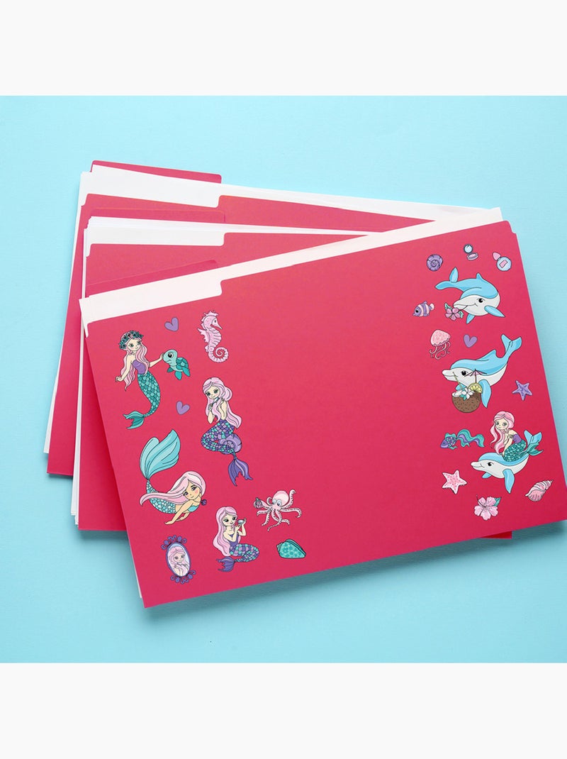 Sticker - sirènes et dauphins - 14x20 cm Multicolore - Kiabi