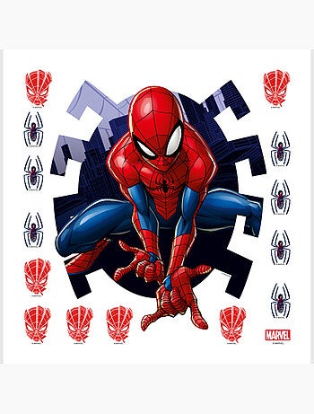 Sticker - spider-man marvel prêt au combat - 30x30 cm
