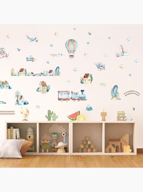 Sticker - train aquarelle - 42,5x65 cm - Kiabi Sticker - train aquarelle - 42,5x65 cm - Kiabi
