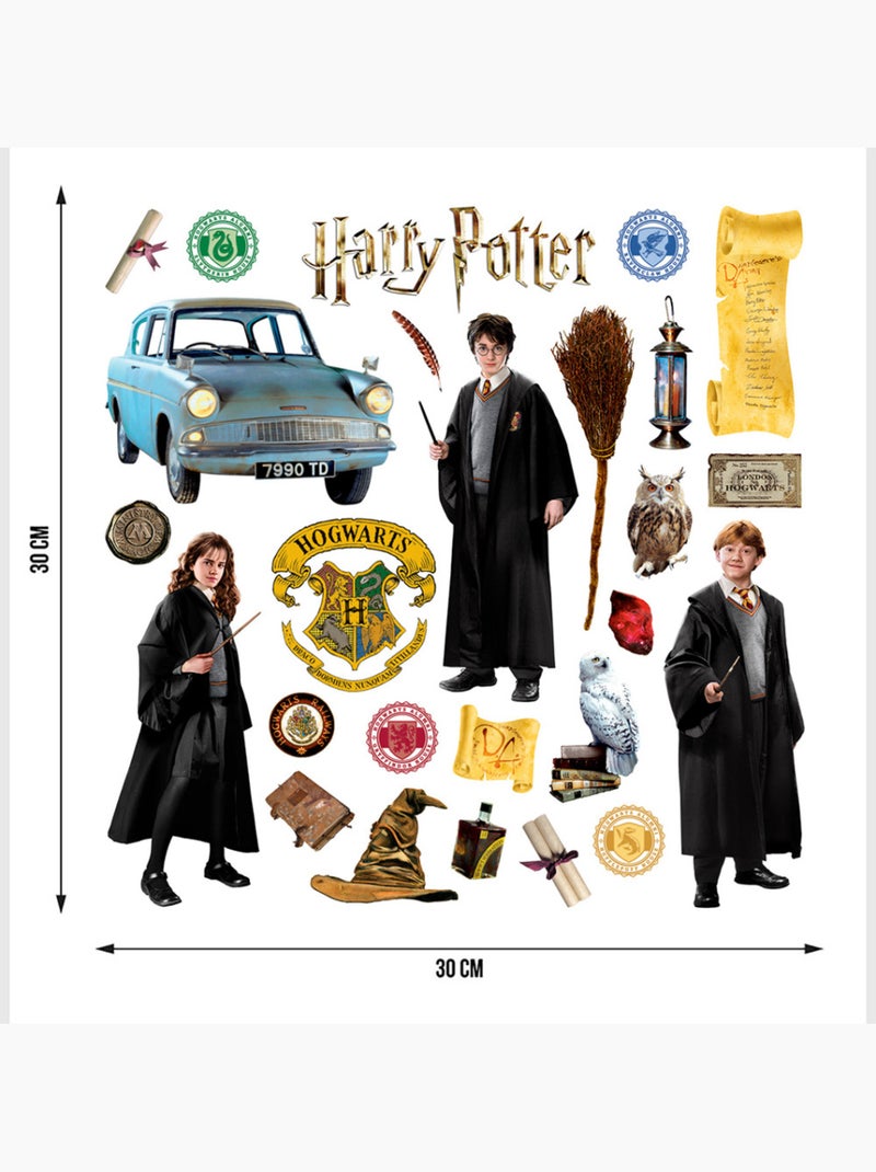 Sticker - trio de magiciens harry potter - 30x30 cm Multicolore - Kiabi