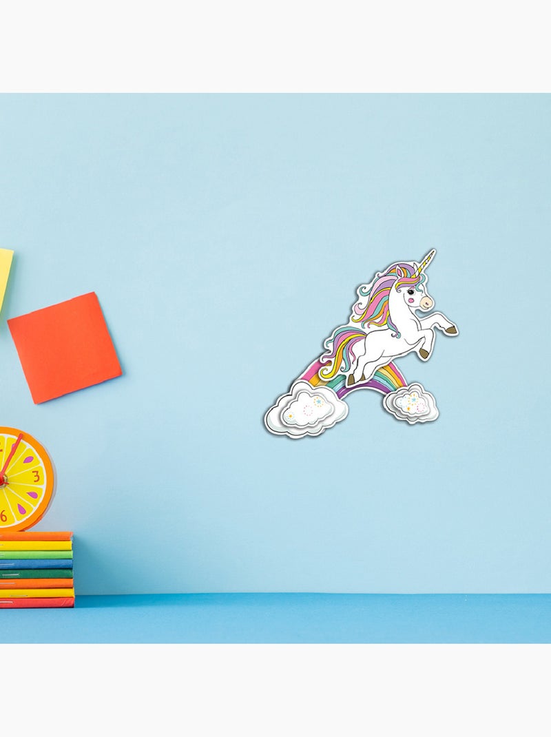 Sticker 3d - licorne sur arc-en-ciel - 14x20 cm Multicolore - Kiabi