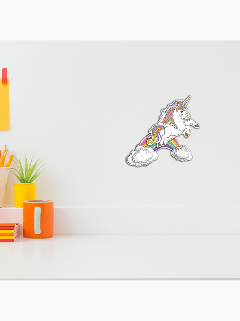 Sticker 3d - licorne sur arc-en-ciel - 14x20 cm Multicolore - Kiabi