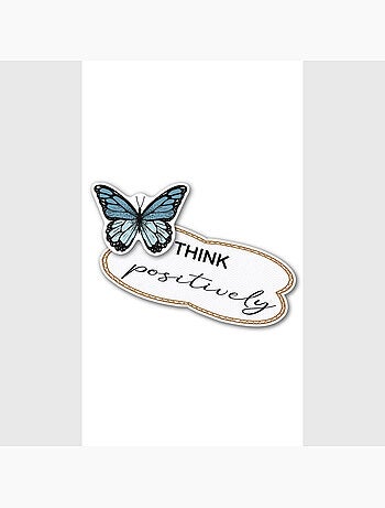 Sticker 3d - papillon pensez positivement - 14x20 cm