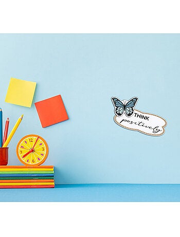 Sticker 3d - papillon pensez positivement - 14x20 cm