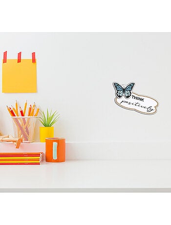 Sticker 3d - papillon pensez positivement - 14x20 cm