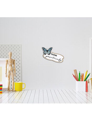 Sticker 3d - papillon pensez positivement - 14x20 cm
